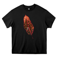 Black croton leaf Heavy Core Tee - LillyAllenDesigns