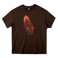 Chocolate Brown croton leaf Heavy Core Tee - LillyAllenDesigns