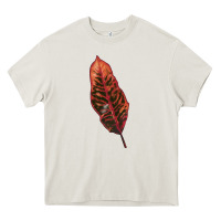 Cream croton leaf Heavy Core Tee - LillyAllenDesigns