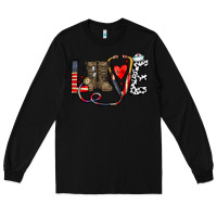 Black america nurse Long Sleeve Tee - CowhideDigitalArt