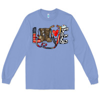 Colony Blue america nurse Long Sleeve Tee - CowhideDigitalArt