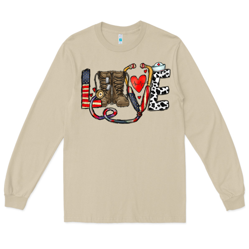 America Nurse Long Sleeve Tee by CowhideDigitalArt | Teevron