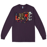 Plum america nurse Long Sleeve Tee - CowhideDigitalArt