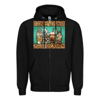 Black skeleton coffee cups Zipper Hoodie - Jasminsmagicworld