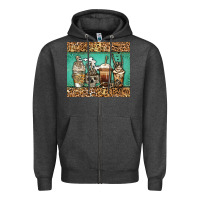 Charcoal Heather skeleton coffee cups Zipper Hoodie - Jasminsmagicworld