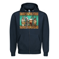 Navy skeleton coffee cups Zipper Hoodie - Jasminsmagicworld