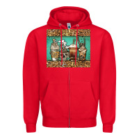 Red skeleton coffee cups Zipper Hoodie - Jasminsmagicworld