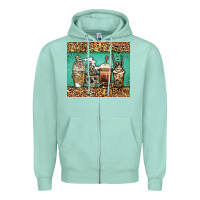 Seafoam skeleton coffee cups Zipper Hoodie - Jasminsmagicworld