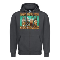Smoke skeleton coffee cups Zipper Hoodie - Jasminsmagicworld