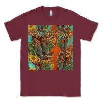 Burgundy western boots and sunflowers seamless pattern Classic Tee - HRA Design Shop