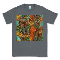 Charcoal Heather western boots and sunflowers seamless pattern Classic Tee - HRA Design Shop