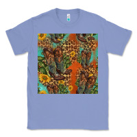 Colony Blue western boots and sunflowers seamless pattern Classic Tee - HRA Design Shop