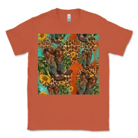 Copper western boots and sunflowers seamless pattern Classic Tee - HRA Design Shop
