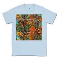 Dusty Blue western boots and sunflowers seamless pattern Classic Tee - HRA Design Shop