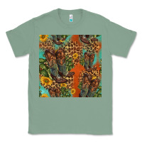 Sage western boots and sunflowers seamless pattern Classic Tee - HRA Design Shop