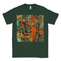 Sports Green western boots and sunflowers seamless pattern Classic Tee - HRA Design Shop