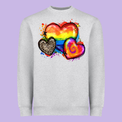Pride Hearts Heavyweight Sweatshirt Designed By Zillion Design Studio