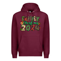 Burgundy family christmas 2024 Premium Hoodie - MaliasSmallBusiness
