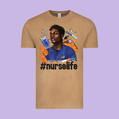 Afro Man Nurse Life Vintage Tee Designed By Texasbilliewilder