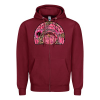 Burgundy pumpkin ribbon rainbow Zipper Hoodie - JahusDesignShop