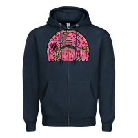Navy pumpkin ribbon rainbow Zipper Hoodie - JahusDesignShop