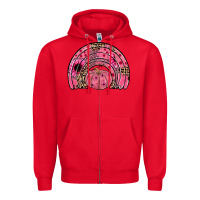 Red pumpkin ribbon rainbow Zipper Hoodie - JahusDesignShop