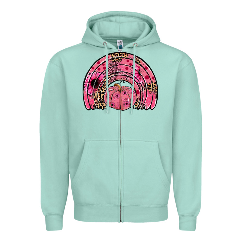 Pumpkin Ribbon Rainbow Zipper Hoodie by JahusDesignShop | Teevron