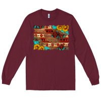 Burgundy aztec and leopard background Long Sleeve Tee - HRA Design Shop