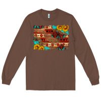 Chestnut aztec and leopard background Long Sleeve Tee - HRA Design Shop