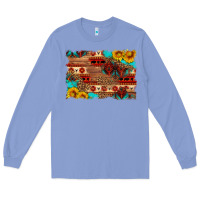Colony Blue aztec and leopard background Long Sleeve Tee - HRA Design Shop