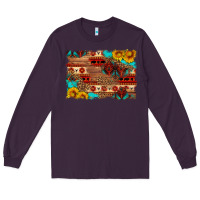 Plum aztec and leopard background Long Sleeve Tee - HRA Design Shop