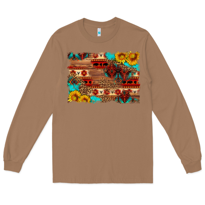 Aztec And Leopard Background Long Sleeve Tee by HRA Design Shop | Teevron