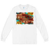 White aztec and leopard background Long Sleeve Tee - HRA Design Shop