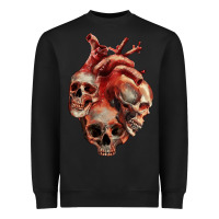 Black Heart Skulls Heavyweight Sweatshirt - RanaPortraitStore