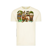 Vintage Arctic safari cartoon characters coffee cups Vintage Tee - Zillion Design Studio