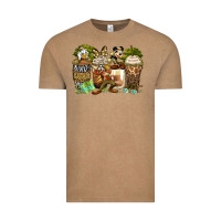 Vintage Coffee safari cartoon characters coffee cups Vintage Tee - Zillion Design Studio
