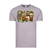Safari Cartoon Characters Coffee Cups Vintage Tee | Teevron
