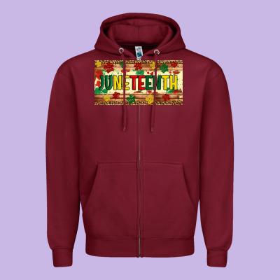 Juneteenth Licence Plate Template Zipper Hoodie Designed By Artiststas