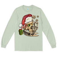 Matcha festive af christmas skull Long Sleeve Tee - FaDigitalArtStudio