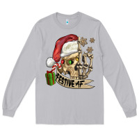 Moon Dust festive af christmas skull Long Sleeve Tee - FaDigitalArtStudio