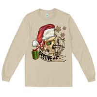 Festive Af Christmas Skull Long Sleeve Tee | Teevron