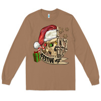 Toasted Coconut festive af christmas skull Long Sleeve Tee - FaDigitalArtStudio