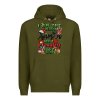 Army Green i am the reason santa has a naughty list Premium Hoodie - MaliasSmallBusiness