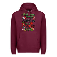 Burgundy i am the reason santa has a naughty list Premium Hoodie - MaliasSmallBusiness