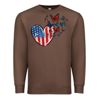 Chestnut 4th of july american flag heart butterfly Premium Sweatshirt - MaliasSmallBusiness
