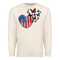 Sandshell 4th of july american flag heart butterfly Premium Sweatshirt - MaliasSmallBusiness