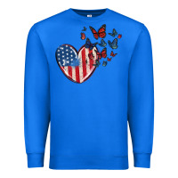 True Royal 4th of july american flag heart butterfly Premium Sweatshirt - MaliasSmallBusiness