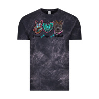 Cloud Black peace love pitbull Vintage Tee - RanaPortraitStore