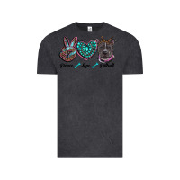 Vintage Black peace love pitbull Vintage Tee - RanaPortraitStore