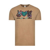 Vintage Coffee peace love pitbull Vintage Tee - RanaPortraitStore